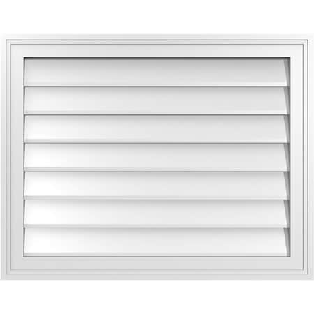 Ekena Millwork Vertical Surface Mount PVC Gable Vnt: Non-Functional, w/2"W x 1-1/2"H, Brickmould Frame, 28"W x 22"H GVPVE28X2202SN